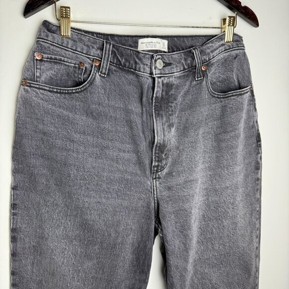Abercrombie & Fitch Jeans 90's Straight Ultra High Rise Curve Love Gray Size 31/ - Picture 4 of 8